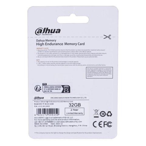 Karta pamięci 32GB DAHUA TF-W100-32GB Karta pamięci 32GB DAHUA TF-W100-32GB