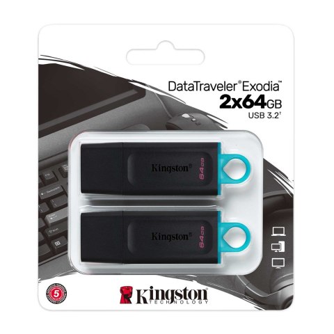 MEMORY DRIVE FLASH USB3.2/64GB DTX/64GB-2P KINGSTON MEMORY DRIVE FLASH USB3.2/64GB DTX/64GB-2P KINGSTON