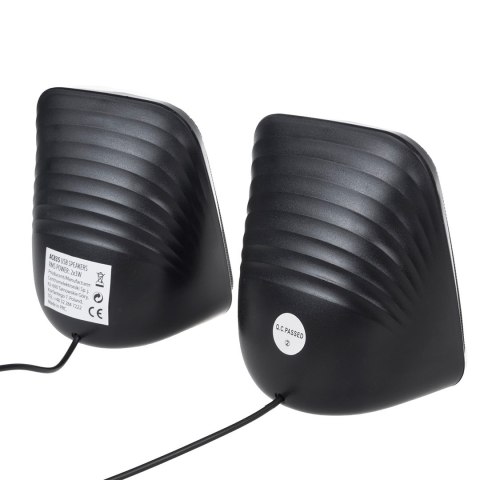 Głośniki komputerowe 6W USB minijack Black Audiocore AC835 LED Głośniki komputerowe 6W USB minijack Black Audiocore AC835 LED