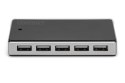 HUB 10-portowy USB 2.0 HighSpeedaktywny, czarno-srebrny