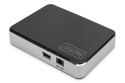 HUB 4-portowy USB 2.0 HighSpeed aktywny, czarno-srebrny