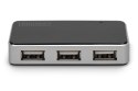 HUB 4-portowy USB 2.0 HighSpeed aktywny, czarno-srebrny