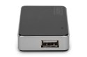 HUB 4-portowy USB 2.0 HighSpeed aktywny, czarno-srebrny