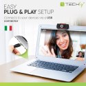 Kamera USB Internetowa FullHD 1080p z Mikrofonem Techly