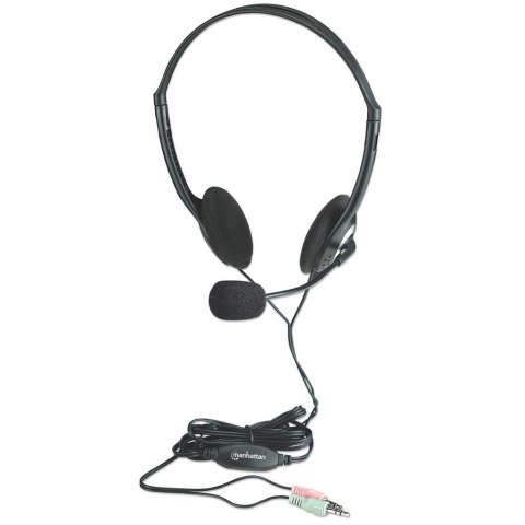 Słuchawki Komputerowe Stereo z Mikrofonem Manhattan 164429 Słuchawki Komputerowe Stereo z Mikrofonem Manhattan 164429
