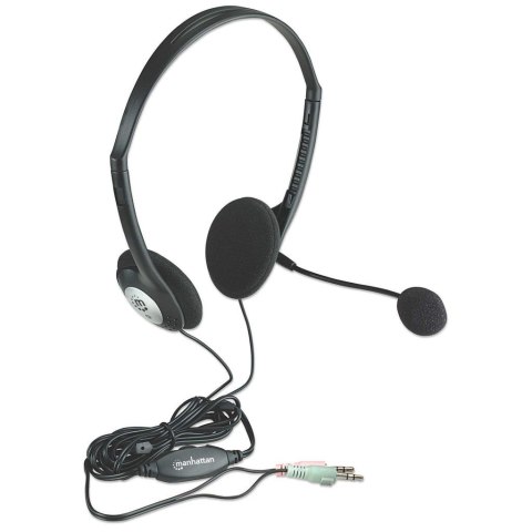 Słuchawki Komputerowe Stereo z Mikrofonem Manhattan 164429 Słuchawki Komputerowe Stereo z Mikrofonem Manhattan 164429
