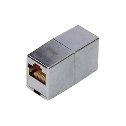 Adapter (przelotka) RJ45-RJ45, kat.5e, ekranowany,srebrny (nikiel) Adapter (przelotka) RJ45-RJ45, kat.5e, ekranowany,srebrny (nikiel)