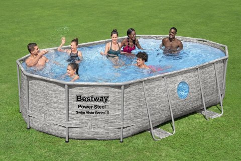 Bestway 56946 Basen stelażowy rattan 11w1 488x305x107 Bestway 56946 Basen stelażowy rattan 11w1 488x305x107