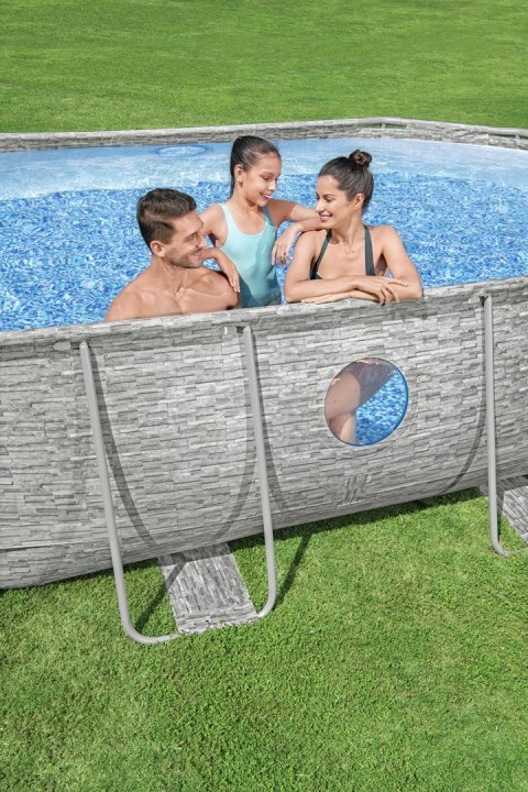 Bestway 56946 Basen stelażowy rattan 11w1 488x305x107 Bestway 56946 Basen stelażowy rattan 11w1 488x305x107