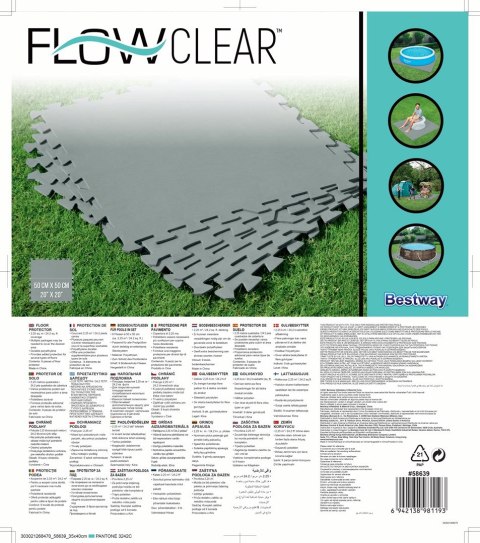 Bestway Płyty Ochronne do Basenów Puzzle Flowclear 50cm x 50cm 58639 9 sztuk Bestway Płyty Ochronne do Basenów Puzzle Flowclear 50cm x 50cm 58639 9 sztuk