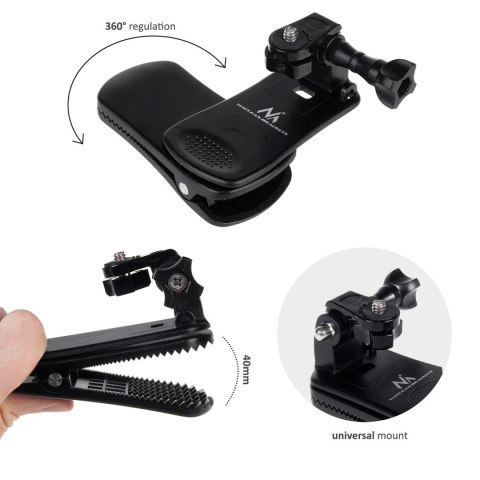 Klips Maclean, Mocowanie do kamer GoPro, Xiaomi, Ekken, SJCam i innych, Uniwersalny, MC-820 Klips Maclean, Mocowanie do kamer GoPro, Xiaomi, Ekken, SJCam i innych, Uniwersalny, MC-820