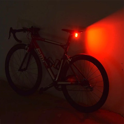 Lampka LED Maclean, Rowerowa tylna, Sensor zmierzchu, USB AUTO STOP COB, Max.125lm, Acu 450mAh, MCE355 Lampka LED Maclean, Rowerowa tylna, Sensor zmierzchu, USB AUTO STOP COB, Max.125lm, Acu 450mAh, MCE355