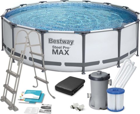 PROMO Basen stalażowy Pro Steel MAX 427x107cm 56950 BESTWAY PROMO Basen stalażowy Pro Steel MAX 427x107cm 56950 BESTWAY