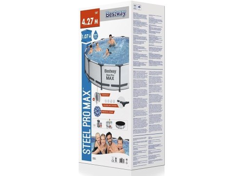 PROMO Basen stalażowy Pro Steel MAX 427x107cm 56950 BESTWAY PROMO Basen stalażowy Pro Steel MAX 427x107cm 56950 BESTWAY