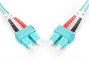 Kabel krosowy (patch cord) światłowodowy SC/SC, dplx, MM 50/125, OM3, LSOH, 3m, turkusowy