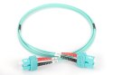 Kabel krosowy (patch cord) światłowodowy SC/SC, dplx, MM 50/125, OM3, LSOH, 3m, turkusowy