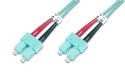 Kabel krosowy (patch cord) światłowodowy SC/SC, dplx, MM 50/125, OM3, LSOH, 3m, turkusowy