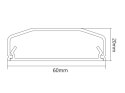 Aluminiowa listwa maskująca do kabli Maclean, łatwe otw. i zam, 60x20x750mm, MC-693 W
