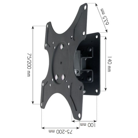 Uchwyt Ścienny TV LED/LCD 17-37 Cali 25kg Obrotowy Uchwyt Ścienny TV LED/LCD 17-37 Cali 25kg Obrotowy