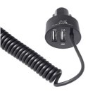 Ładowarka samochodowa Maclean, Lightning spiralny, 2xUSB, 5.2A, 1.8m, MCE76