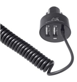 Ładowarka samochodowa Maclean, Lightning spiralny, 2xUSB, 5.2A, 1.8m, MCE76