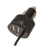 Ładowarka samochodowa Maclean, Lightning spiralny, 2xUSB, 5.2A, 1.8m, MCE76