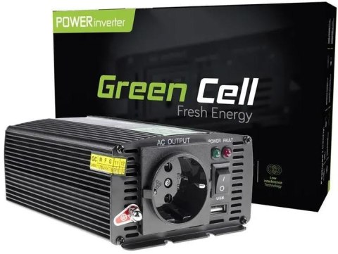 PRZETWORNICA NAPIĘCIA Green Cell 24V -> 230V 300W/600W MODYFIKOWANA SINUSOIDA PRZETWORNICA NAPIĘCIA Green Cell 24V -> 230V 300W/600W MODYFIKOWANA SINUSOIDA