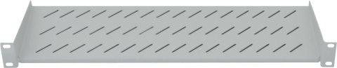 Półka 1U 150mm Rack 19, 2 pkt mocowania, perforowana, szara