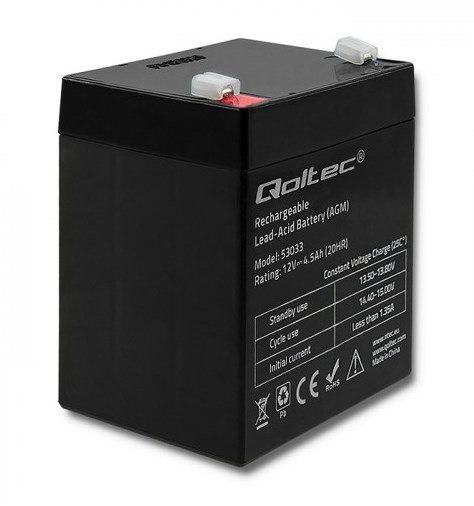 Qoltec Akumulator AGM | 12V | 4.5Ah | Bezobsługowy | Wydajny | LongLife | do UPS, wagi, kasy Qoltec Akumulator AGM | 12V | 4.5Ah | Bezobsługowy | Wydajny | LongLife | do UPS, wagi, kasy