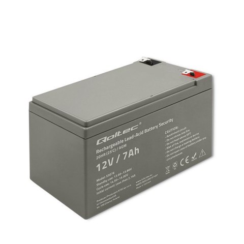 Qoltec Akumulator AGM | 12V | 7Ah | Bezobsługowy | Wydajny | LongLife | do UPS, security Qoltec Akumulator AGM | 12V | 7Ah | Bezobsługowy | Wydajny | LongLife | do UPS, security