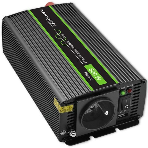 Qoltec Przetwornica napięcia Monolith 1200 MS Wave | 12V na 230V | 600/1200W | USB Qoltec Przetwornica napięcia Monolith 1200 MS Wave | 12V na 230V | 600/1200W | USB