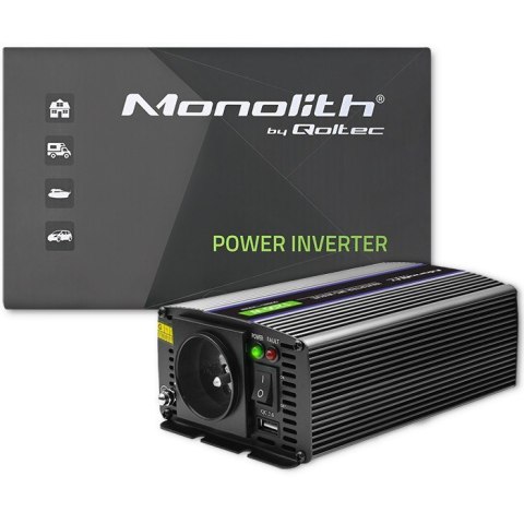 Qoltec Przetwornica napięcia Monolith 1200 MS Wave | 12V na 230V | 600/1200W | USB Qoltec Przetwornica napięcia Monolith 1200 MS Wave | 12V na 230V | 600/1200W | USB