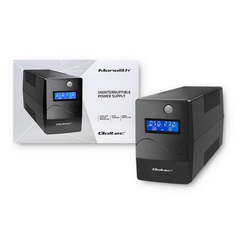 Qoltec Zasilacz awaryjny UPS Line Interactive | Monolith | 450VA | 240W | LCD | USB | RJ45 Qoltec Zasilacz awaryjny UPS Line Interactive | Monolith | 450VA | 240W | LCD | USB | RJ45