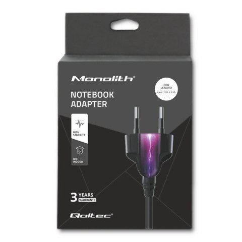 Qoltec Zasilacz do laptopa Lenovo 45W | 20V | 2.25A | Slim tip+pin | +kabel zasilający Qoltec Zasilacz do laptopa Lenovo 45W | 20V | 2.25A | Slim tip+pin | +kabel zasilający