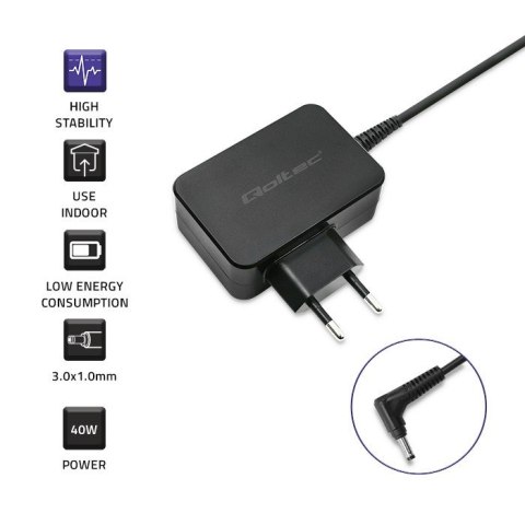 Qoltec Zasilacz do ultrabooka laptopa Samsung 40W | 19V | 2.1A | 3.0*1.0 Qoltec Zasilacz do ultrabooka laptopa Samsung 40W | 19V | 2.1A | 3.0*1.0