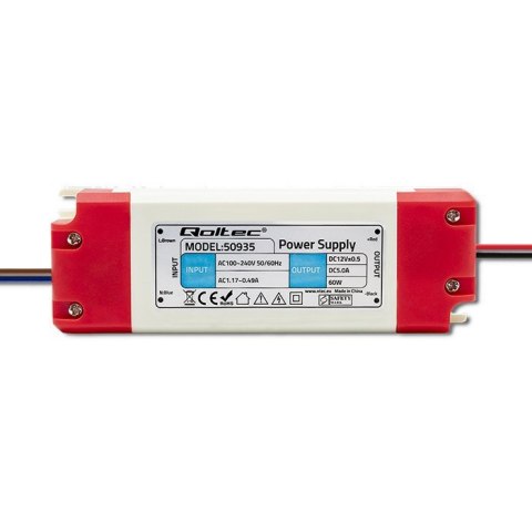 Qoltec Zasilacz impulsowy LED IP20 | 60W | 12V | 5A Qoltec Zasilacz impulsowy LED IP20 | 60W | 12V | 5A