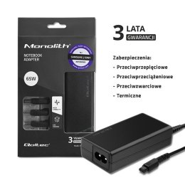 Qoltec Zasilacz specjalizowany do Samsung Sony 65W | 3 wtyczki | + kabel zasilający