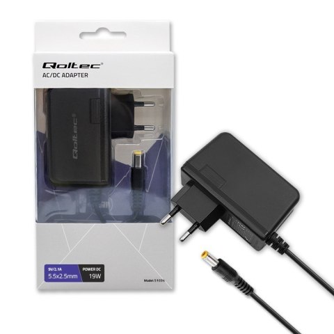 Qoltec Zasilacz wtyczkowy 19W | 9V | 2.1A | 5.5*2.5 Qoltec Zasilacz wtyczkowy 19W | 9V | 2.1A | 5.5*2.5