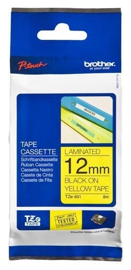TZE-631 LAMINATED TAPE 12MM 8M/BLACK ON YELLOW TZE-631 LAMINATED TAPE 12MM 8M/BLACK ON YELLOW