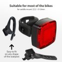 Lampka LED Maclean, Rowerowa tylna, Sensor zmierzchu, USB AUTO STOP COB, Max.125lm, Acu 450mAh, MCE355