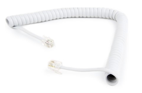 Kabel telefoniczny RJ10 4P4C spiralny 2m (biały) Gembird Kabel telefoniczny RJ10 4P4C spiralny 2m (biały) Gembird