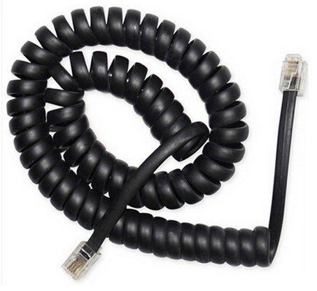 Kabel telefoniczny RJ10 4P4C spiralny 2m (czarny) Gembird Kabel telefoniczny RJ10 4P4C spiralny 2m (czarny) Gembird
