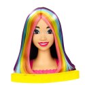 Barbie Głowa do stylizacji Neonowa tęcza Czarne włosy HMD81 MATTEL