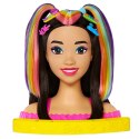 Barbie Głowa do stylizacji Neonowa tęcza Czarne włosy HMD81 MATTEL