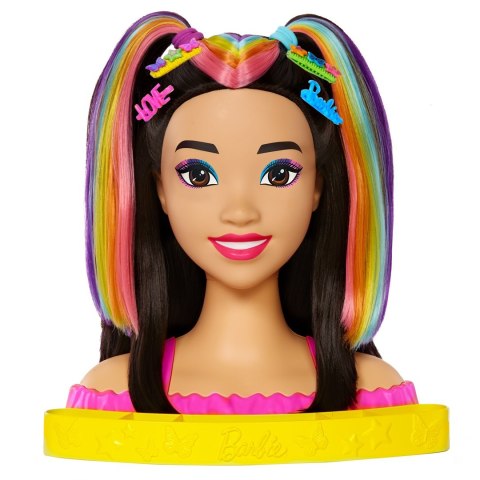Barbie Głowa do stylizacji Neonowa tęcza Czarne włosy HMD81 MATTEL Barbie Głowa do stylizacji Neonowa tęcza Czarne włosy HMD81 MATTEL
