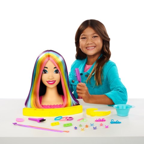 Barbie Głowa do stylizacji Neonowa tęcza Czarne włosy HMD81 MATTEL Barbie Głowa do stylizacji Neonowa tęcza Czarne włosy HMD81 MATTEL