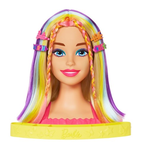 Barbie Głowa do stylizacji Neonowa tęcza blond włosy HMD78 MATTEL p1 Barbie Głowa do stylizacji Neonowa tęcza blond włosy HMD78 MATTEL p1