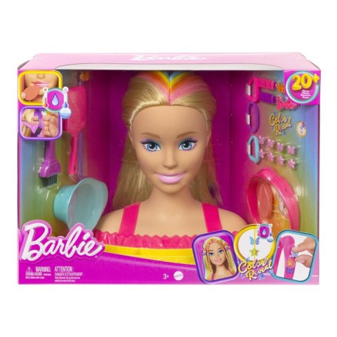 Barbie Głowa do stylizacji Neonowa tęcza blond włosy HMD78 MATTEL p1 Barbie Głowa do stylizacji Neonowa tęcza blond włosy HMD78 MATTEL p1