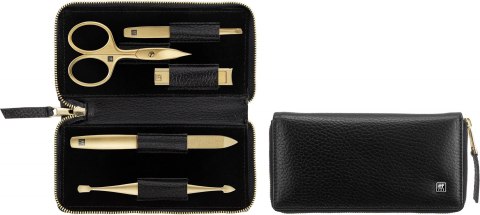 Zestaw do manicure Zwilling Twinox Gold Edition - czarne, skórzane etui, 5 elementów - Czarny Zestaw do manicure Zwilling Twinox Gold Edition - czarne, skórzane etui, 5 elementów - Czarny