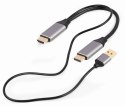 Adapter HDMI męski do DisplayPort męski + USB-A męski 4K Gembird A-HDMIM-DPM-01 czarny